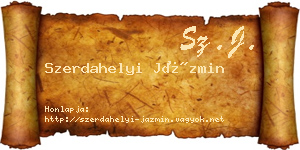 Szerdahelyi Jázmin névjegykártya